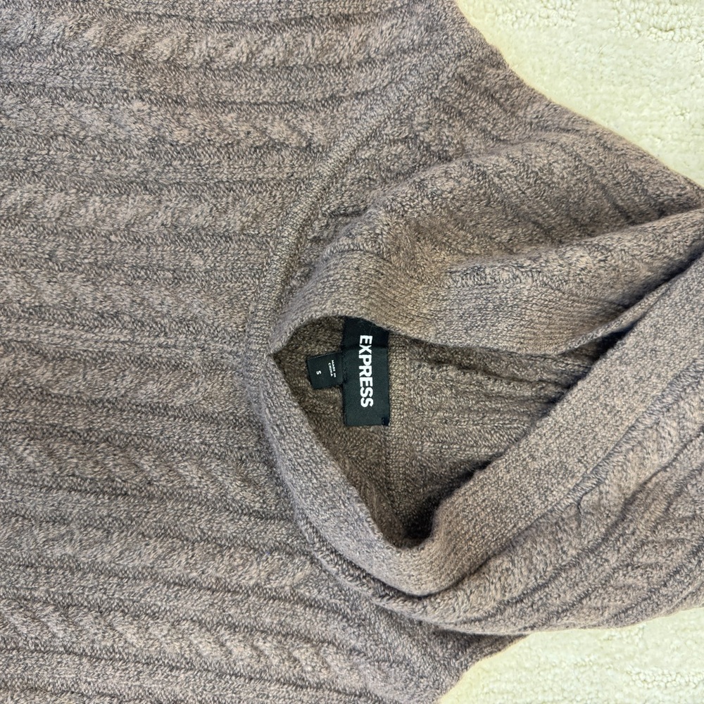 Express Brown Cable Knit Sweater - Picture 3 of 3